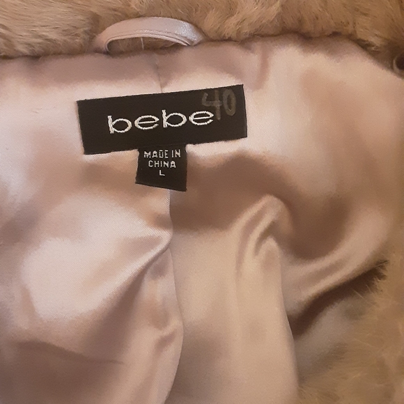 BEBE RABIT FUR COAT - Picture 2 of 2